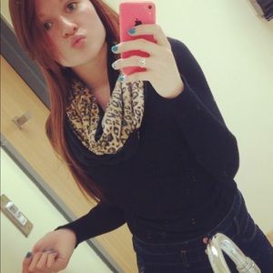 Reversible Cheetah and Black Infinity Scarf